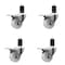 Service Caster 3'' Nylon Swivel 1-5/8'' Expanding Stem Caster Set Total Lock Brake, 4PK SCC-EXTTL20S314-NYS-158-4 - alternate 1